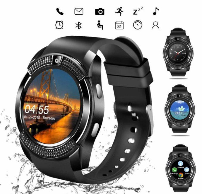 Smart V8 Montre connectée bluetooth homme montre Camera